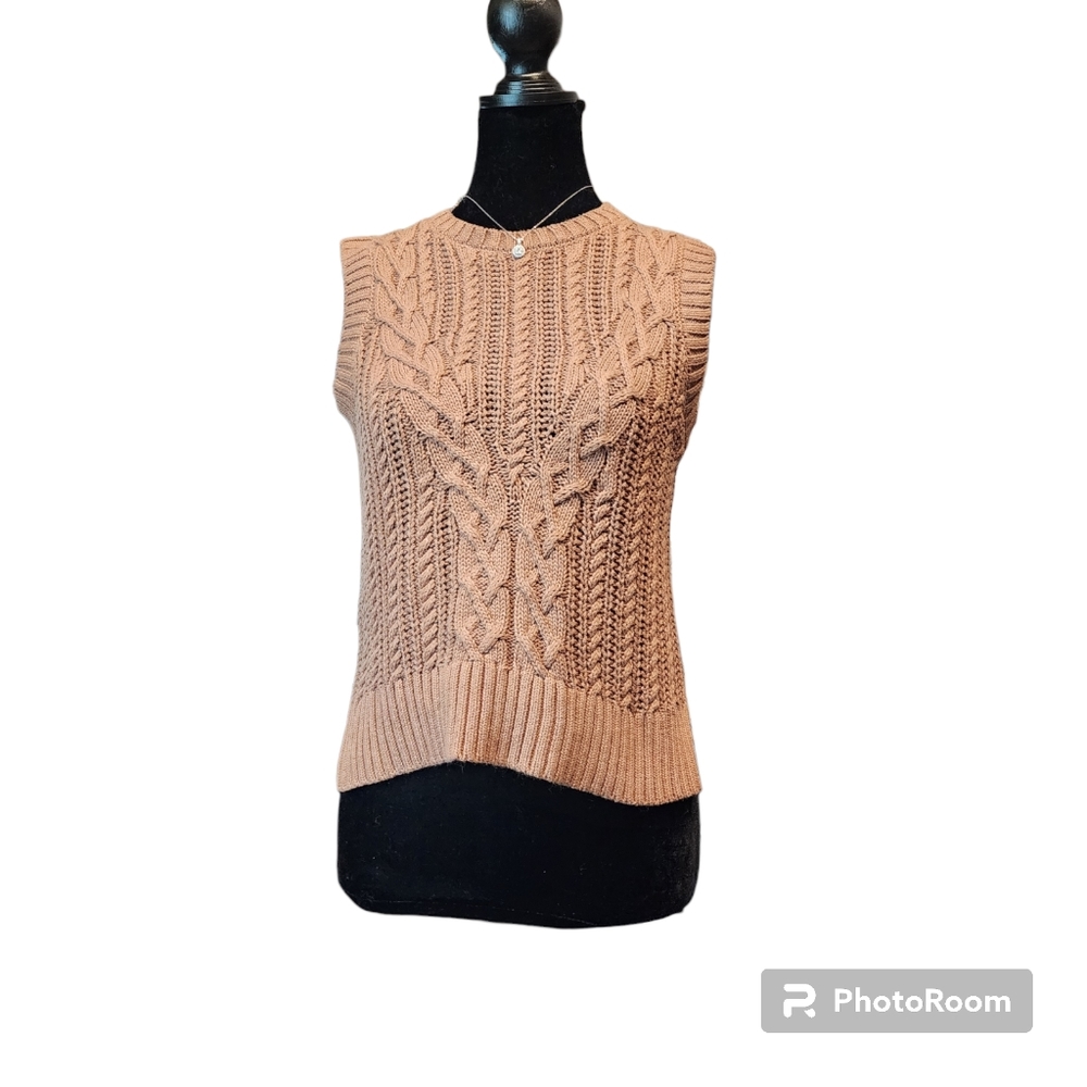 Rachel Zoe Small Brown Knit Sweater Vest